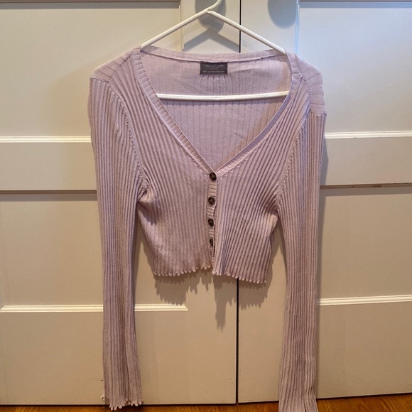 UO lilac cropped cardigan - Picture 2 of 5